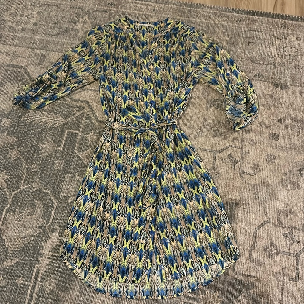 Collective concepts button down dress with belted waist size small